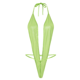 Adult Shiny Female Bodysuits / Sexy Wet Look Lingerie with Lace-up - EVE's SECRETS