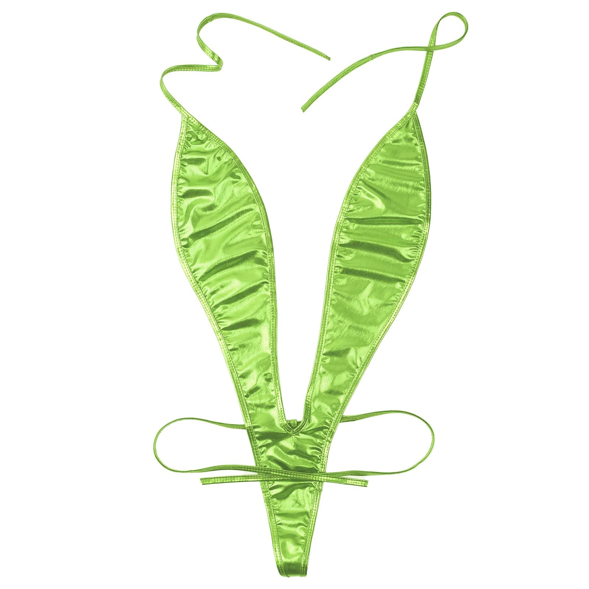 Adult Shiny Female Bodysuits / Sexy Wet Look Lingerie with Lace-up - EVE's SECRETS