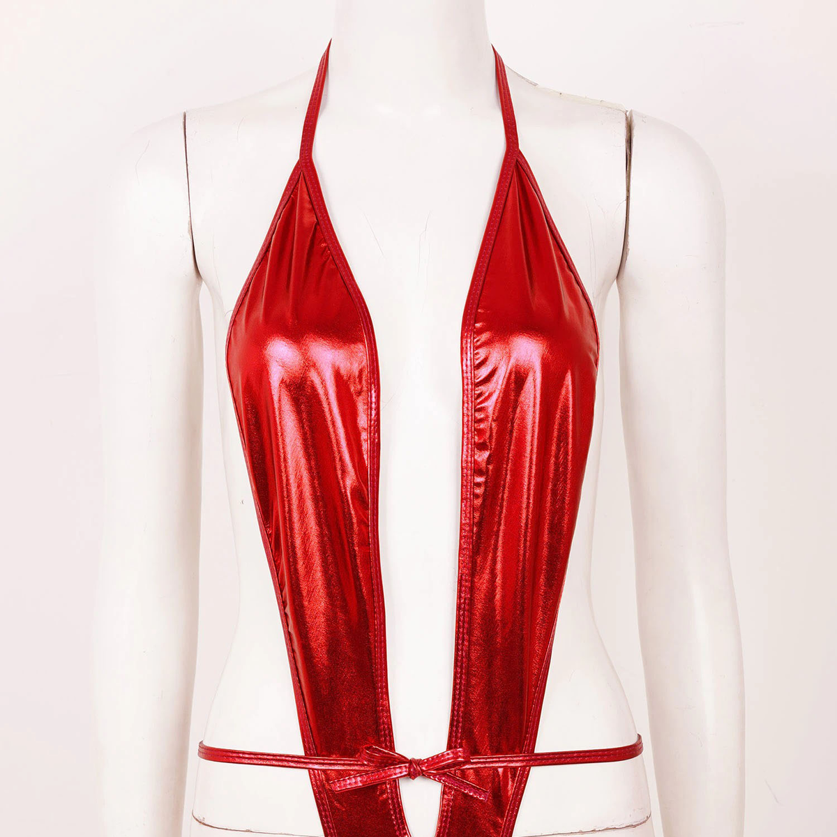 Adult Shiny Female Bodysuits / Sexy Wet Look Lingerie with Lace-up - EVE's SECRETS