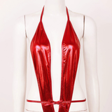 Adult Shiny Female Bodysuits / Sexy Wet Look Lingerie with Lace-up - EVE's SECRETS