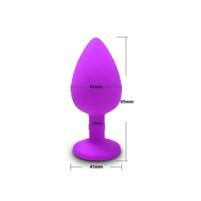 Adult Silicone Anal Plug / Purple Jewelry Vibrator Sex Toys for Women and Men / Prostate Massager - EVE's SECRETS