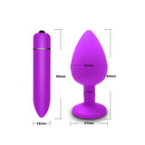 Adult Silicone Anal Plug / Purple Jewelry Vibrator Sex Toys for Women and Men / Prostate Massager - EVE's SECRETS