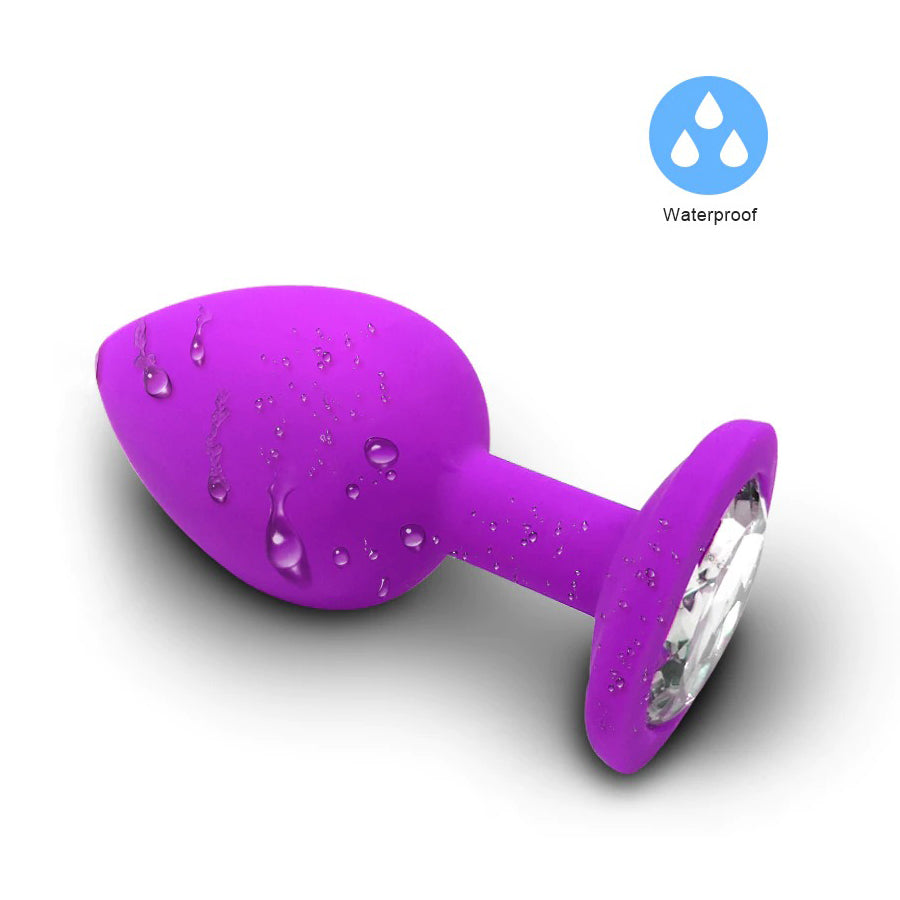 Adult Silicone Anal Plug / Purple Jewelry Vibrator Sex Toys for Women and Men / Prostate Massager - EVE's SECRETS
