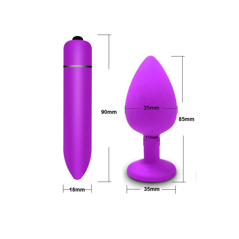 Adult Silicone Anal Plug / Purple Jewelry Vibrator Sex Toys for Women and Men / Prostate Massager - EVE's SECRETS