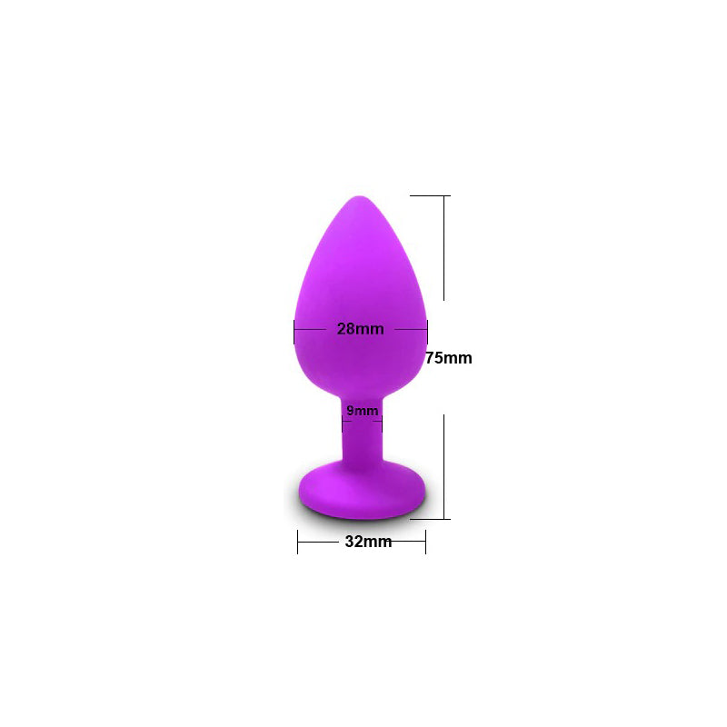 Adult Silicone Anal Plug / Purple Jewelry Vibrator Sex Toys for Women and Men / Prostate Massager - EVE's SECRETS