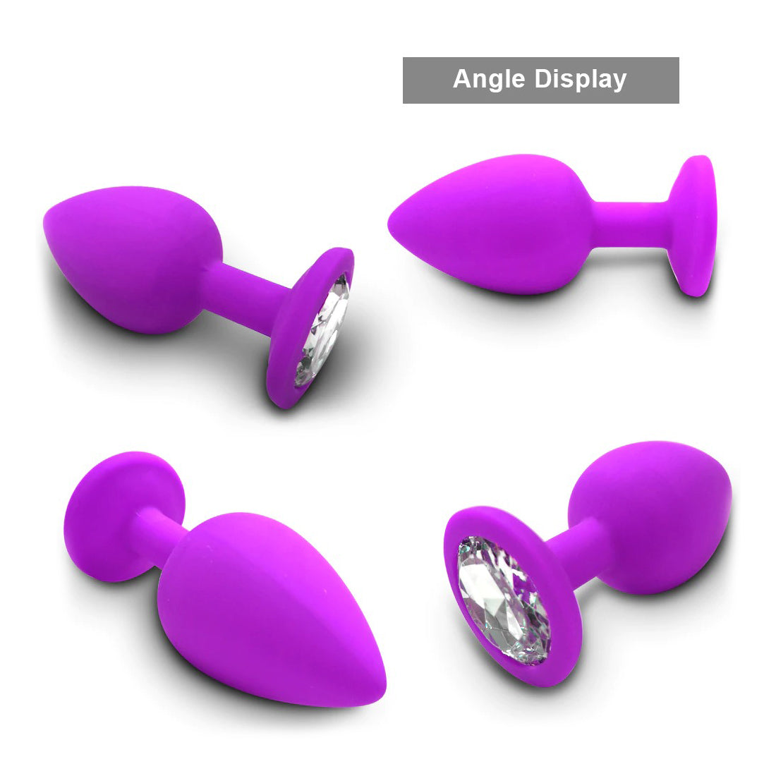 Adult Silicone Anal Plug / Purple Jewelry Vibrator Sex Toys for Women and Men / Prostate Massager - EVE's SECRETS