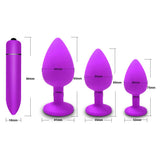 Adult Silicone Anal Plug / Purple Jewelry Vibrator Sex Toys for Women and Men / Prostate Massager - EVE's SECRETS