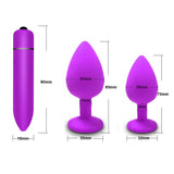 Adult Silicone Anal Plug / Purple Jewelry Vibrator Sex Toys for Women and Men / Prostate Massager - EVE's SECRETS