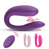 G-Spot and Clit Vibrating and Suction Stimulator with Remote Control / Double Motor U-Shape Vibrator