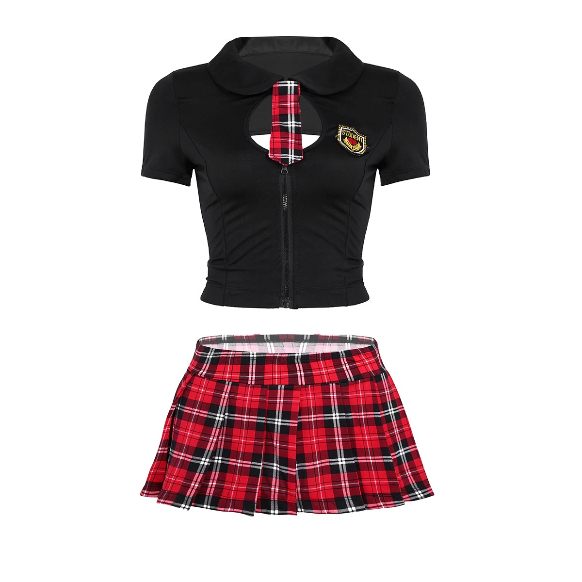 Adults Schoolgirl Cosplay Uniform / Female Sexy Costume / Top with Pleated Mini Skirt - EVE's SECRETS