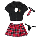 Adults Schoolgirl Cosplay Uniform / Female Sexy Costume / Top with Pleated Mini Skirt - EVE's SECRETS