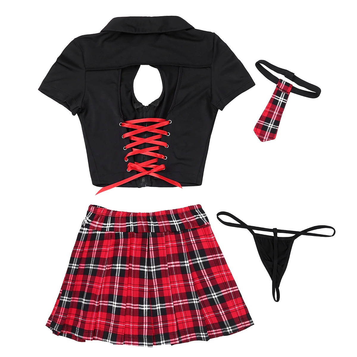 Adults Schoolgirl Cosplay Uniform / Female Sexy Costume / Top with Pleated Mini Skirt - EVE's SECRETS