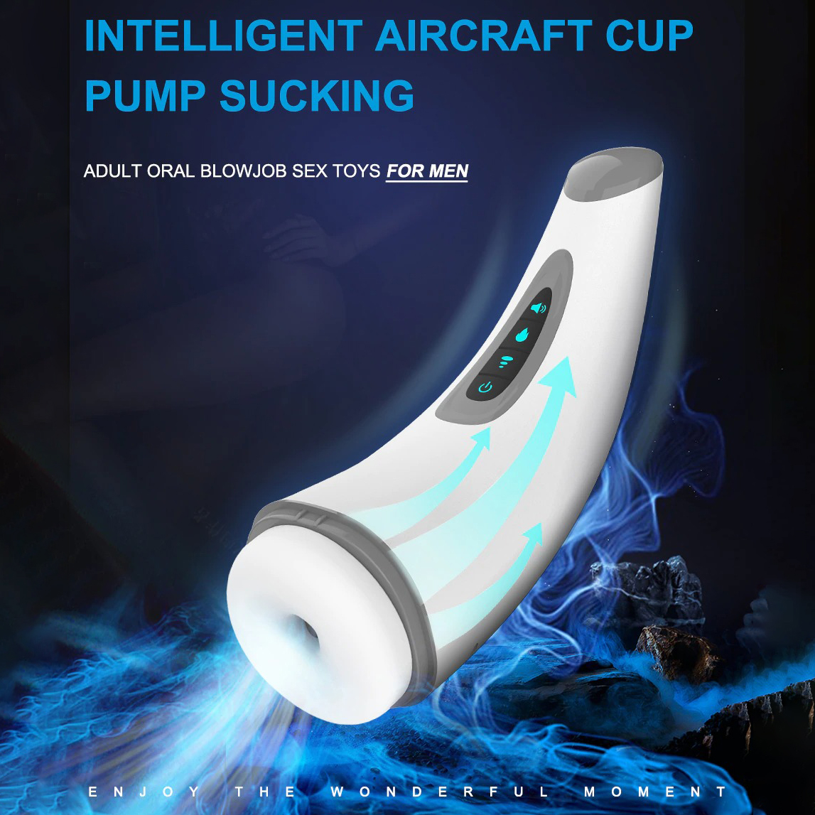 Air Sucking Male Masturbation Cup / Automatic Vibration Blowjob Toy with Heating Function - EVE's SECRETS