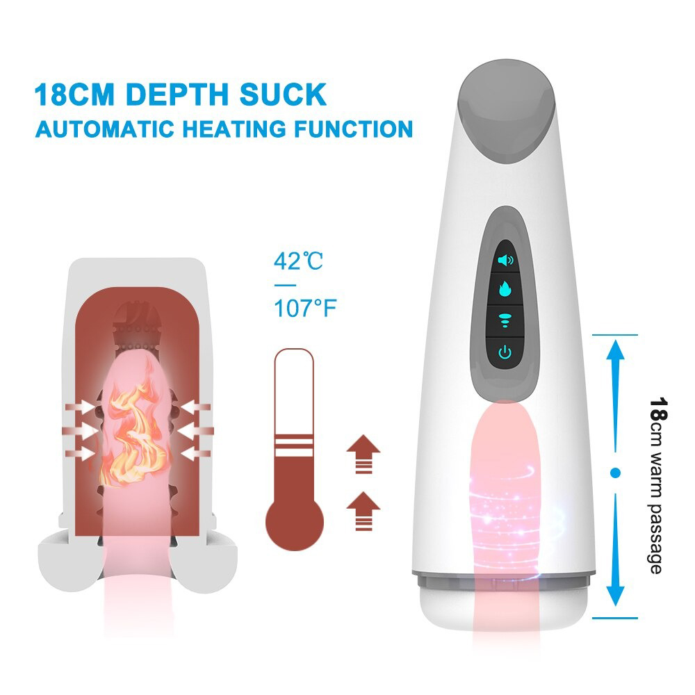 Air Sucking Male Masturbation Cup / Automatic Vibration Blowjob Toy with Heating Function - EVE's SECRETS