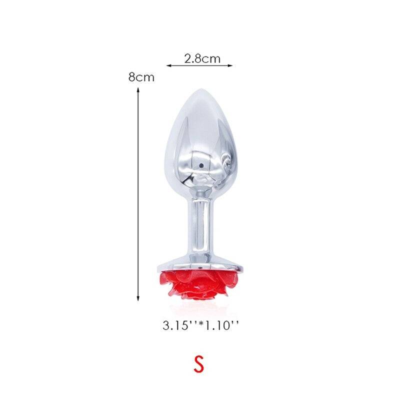 Anal Plug Massager / Vagina Ball Rose Flower Stainless Steel Butt Plug / Backyard Beads Sex Toy - EVE's SECRETS