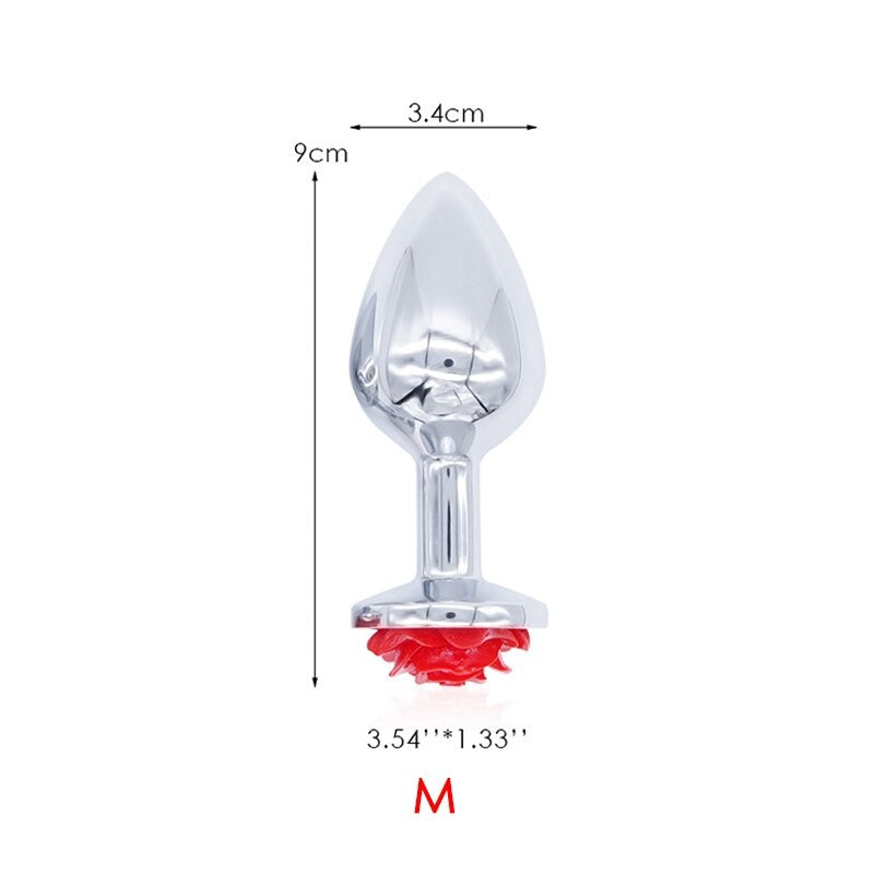 Anal Plug Massager / Vagina Ball Rose Flower Stainless Steel Butt Plug / Backyard Beads Sex Toy - EVE's SECRETS