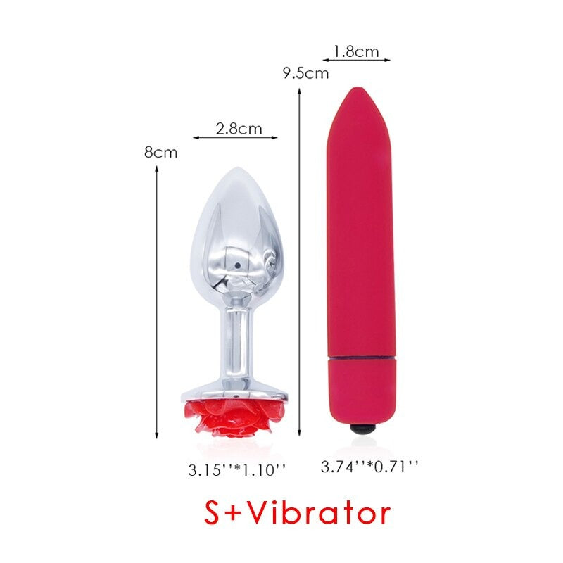 Anal Plug Massager / Vagina Ball Rose Flower Stainless Steel Butt Plug / Backyard Beads Sex Toy - EVE's SECRETS