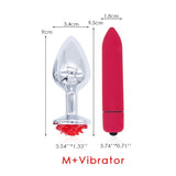 Anal Plug Massager / Vagina Ball Rose Flower Stainless Steel Butt Plug / Backyard Beads Sex Toy - EVE's SECRETS