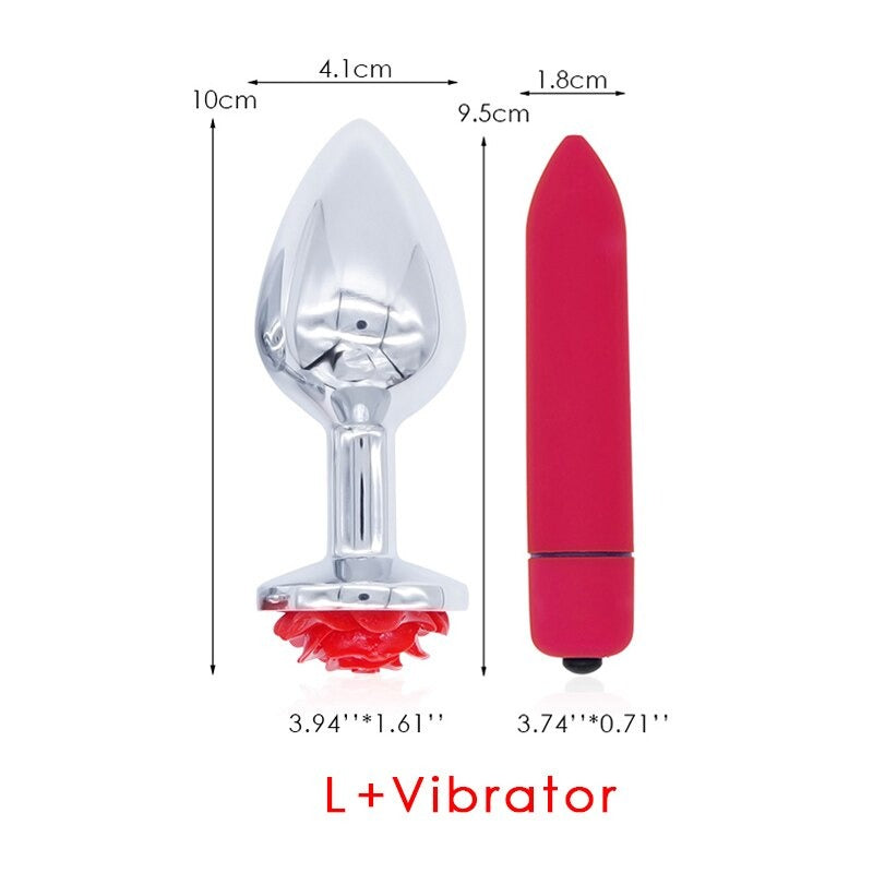 Anal Plug Massager / Vagina Ball Rose Flower Stainless Steel Butt Plug / Backyard Beads Sex Toy - EVE's SECRETS