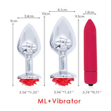 Anal Plug Massager / Vagina Ball Rose Flower Stainless Steel Butt Plug / Backyard Beads Sex Toy - EVE's SECRETS