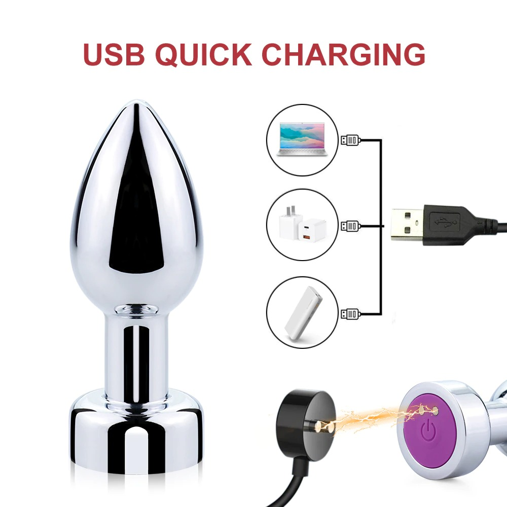 Anal Plugs with Remote and Hand Control / 7 speeds Metal Vibrator / Erotic Prostate Massager - EVE's SECRETS