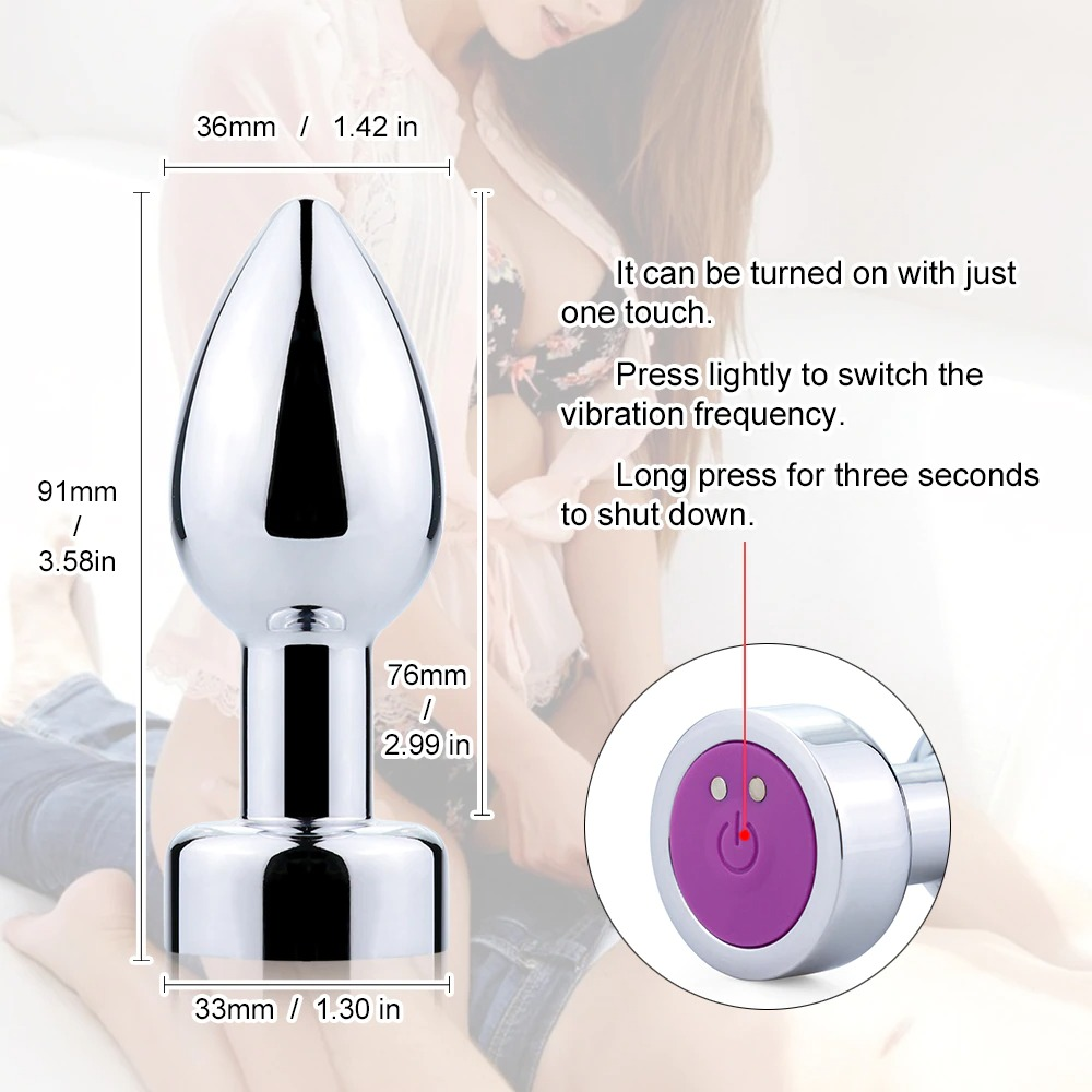 Anal Plugs with Remote and Hand Control / 7 speeds Metal Vibrator / Erotic Prostate Massager - EVE's SECRETS
