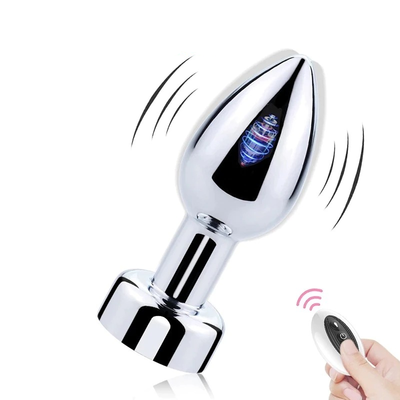 Anal Plugs with Remote and Hand Control / 7 speeds Metal Vibrator / Erotic Prostate Massager - EVE's SECRETS