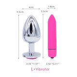 Anal Plugs with Vibrator Toy / Vaginal Erotic Massager with Stainless Steel Butt Plug Balls - EVE's SECRETS