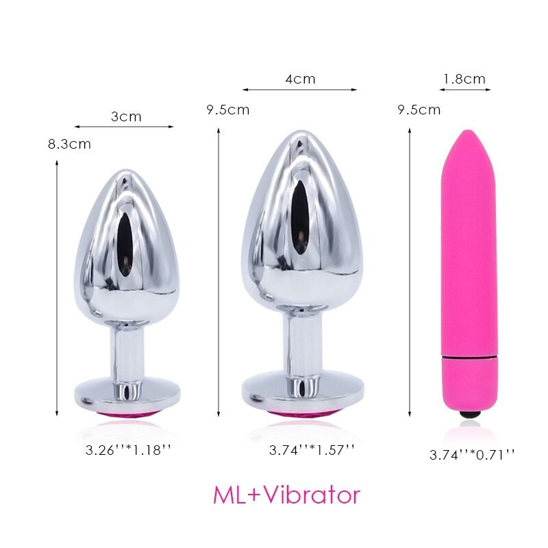 Anal Plugs with Vibrator Toy / Vaginal Erotic Massager with Stainless Steel Butt Plug Balls - EVE's SECRETS