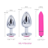 Anal Plugs with Vibrator Toy / Vaginal Erotic Massager with Stainless Steel Butt Plug Balls - EVE's SECRETS