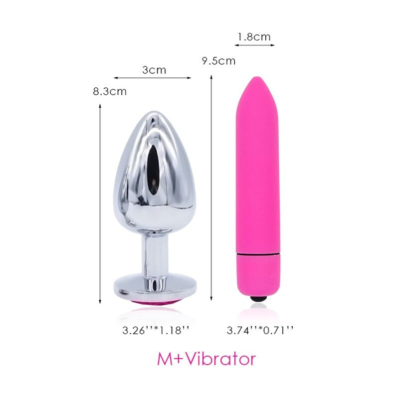 Anal Plugs with Vibrator Toy / Vaginal Erotic Massager with Stainless Steel Butt Plug Balls - EVE's SECRETS