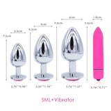 Anal Plugs with Vibrator Toy / Vaginal Erotic Massager with Stainless Steel Butt Plug Balls - EVE's SECRETS