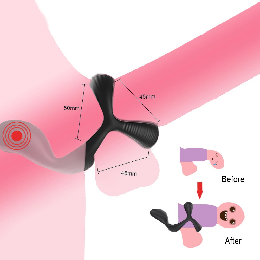 Anal Vibrator with Vibrating Cock Ring / Long Lasting Erection Prostate Massager - EVE's SECRETS