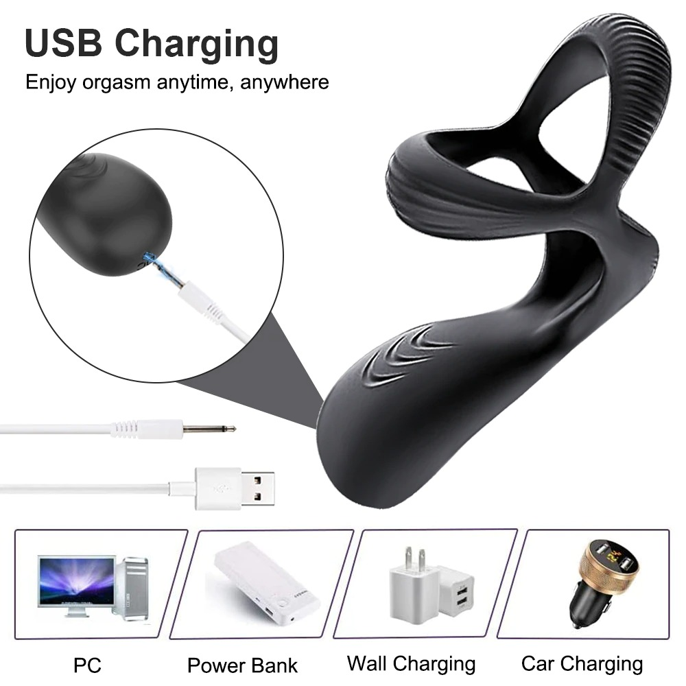 Anal Vibrator with Vibrating Cock Ring / Long Lasting Erection Prostate Massager - EVE's SECRETS