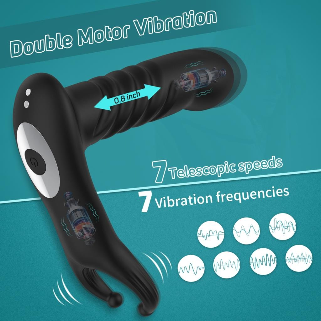 Anal Vibrator with Wireless Remote Control / Telescopic Male Prostate Massager / Adult Sex Toys - EVE's SECRETS