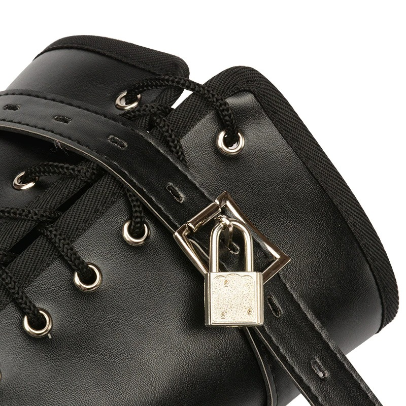 Arm Binder Bondage Sleeve BDSM of PU Leather / Fetish Hand Cuffs for Women - EVE's SECRETS
