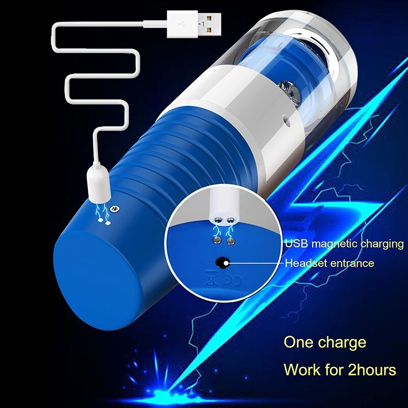 Automatic Telescopic Rotating Male Masturbator / Electric Piston Blowjob Toy with Moans Sounds - EVE's SECRETS