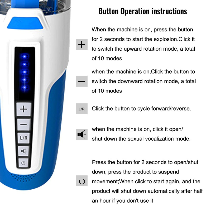 Automatic Telescopic Rotating Male Masturbator / Electric Piston Blowjob Toy with Moans Sounds - EVE's SECRETS