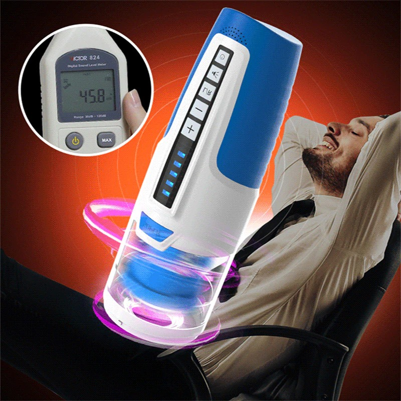 Automatic Telescopic Rotating Male Masturbator / Electric Piston Blowjob Toy with Moans Sounds - EVE's SECRETS