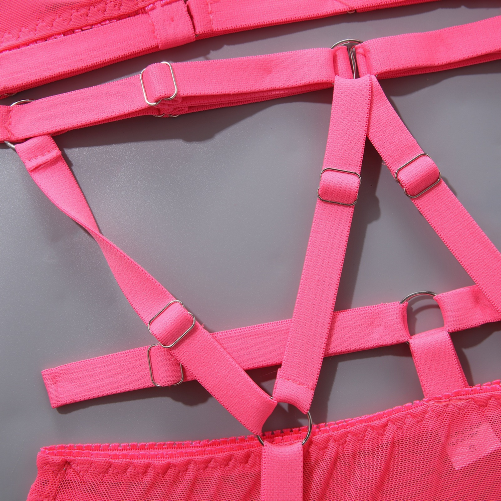 Bandage Transparent Erotic Underwear of 3 Piece / Women's Intimate Set of Bra, Briefs & Garters - EVE's SECRETS