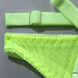 Bandage Transparent Erotic Underwear of 3 Piece / Women's Intimate Set of Bra, Briefs & Garters - EVE's SECRETS