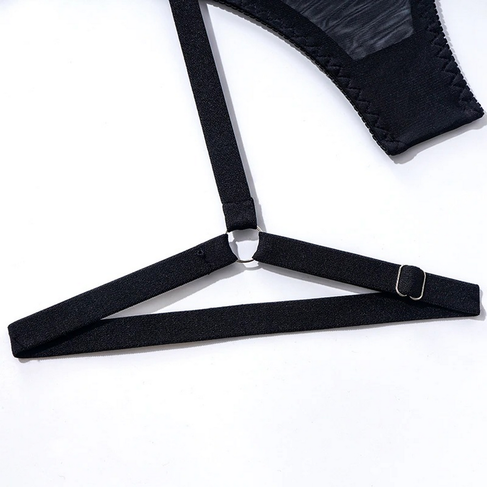 Bandage Transparent Erotic Underwear of 3 Piece / Women's Intimate Set of Bra, Briefs & Garters - EVE's SECRETS