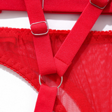Bandage Transparent Erotic Underwear of 3 Piece / Women's Intimate Set of Bra, Briefs & Garters - EVE's SECRETS
