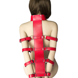 BDSM Adult Sex Toys For Role-Playing Games / PU Leather Unisex Handcuffs With Collar And Buckles - EVE's SECRETS