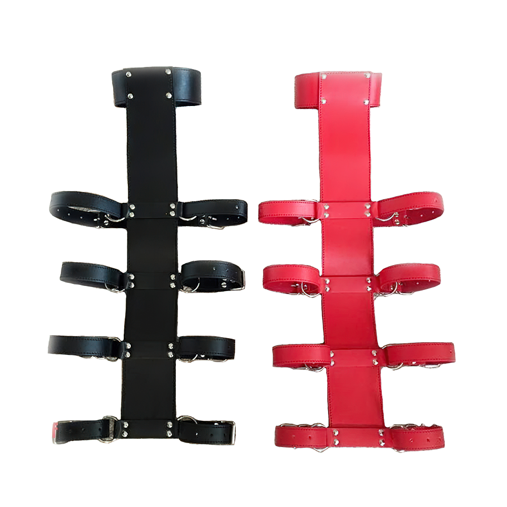 BDSM Adult Sex Toys For Role-Playing Games / PU Leather Unisex Handcuffs With Collar And Buckles - EVE's SECRETS