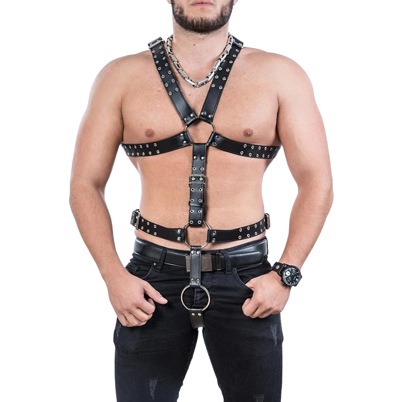 BDSM Body Harness For Men / Leather Fetish Lingerie With Belt Straps / Adult Sexual Costumes - EVE's SECRETS