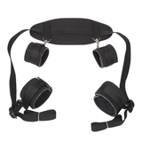 BDSM Bondage Restraints dans les couleurs noir et rouge / Menottes et poignets de cheville avec protège-nuque