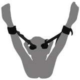 BDSM Bondage Restraints in Black Color / Nylon Handcuffs and Ankle Cuffs with Neck Pad - EVE's SECRETS
