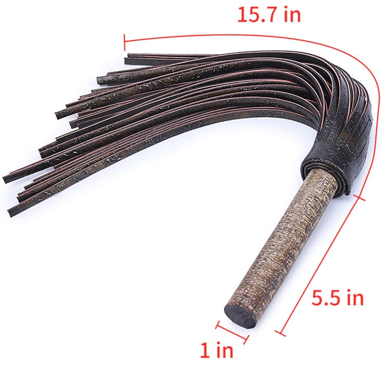 BDSM Leather Disperse Whip / Retro Wooden Whip for Couples / Adult Sexy Games Toys - EVE's SECRETS