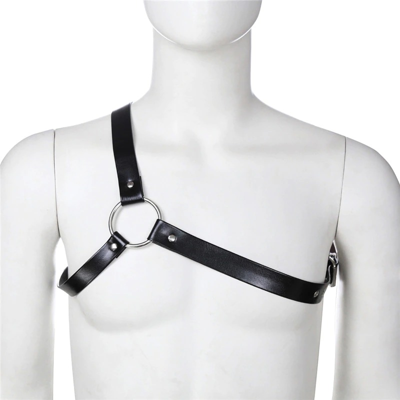 Black Body Chest Strap Harness For Men / Alternative Fetish Fashion Adjustable Bondage Suspenders - EVE's SECRETS